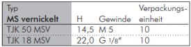 T-Verschraubungen mit zylindrischem Innen-/Aussengewinde (Hohlschraube) Messing vernickelt, alle Größen